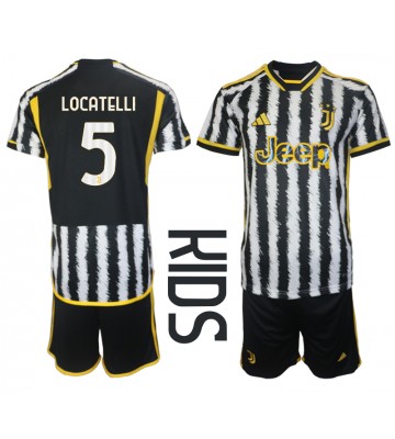 Maillot de foot Juventus Manuel Locatelli #5 Domicile enfant 2023-24 Manches Courte (+ pantalon court)